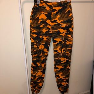 Highlighter Orange Camo Joggers